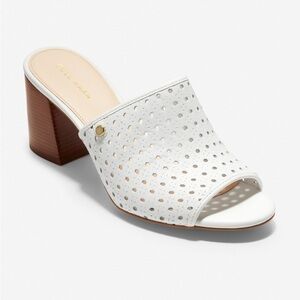 Cole Haan Daina Mule Women's White Block Heel Sandals
